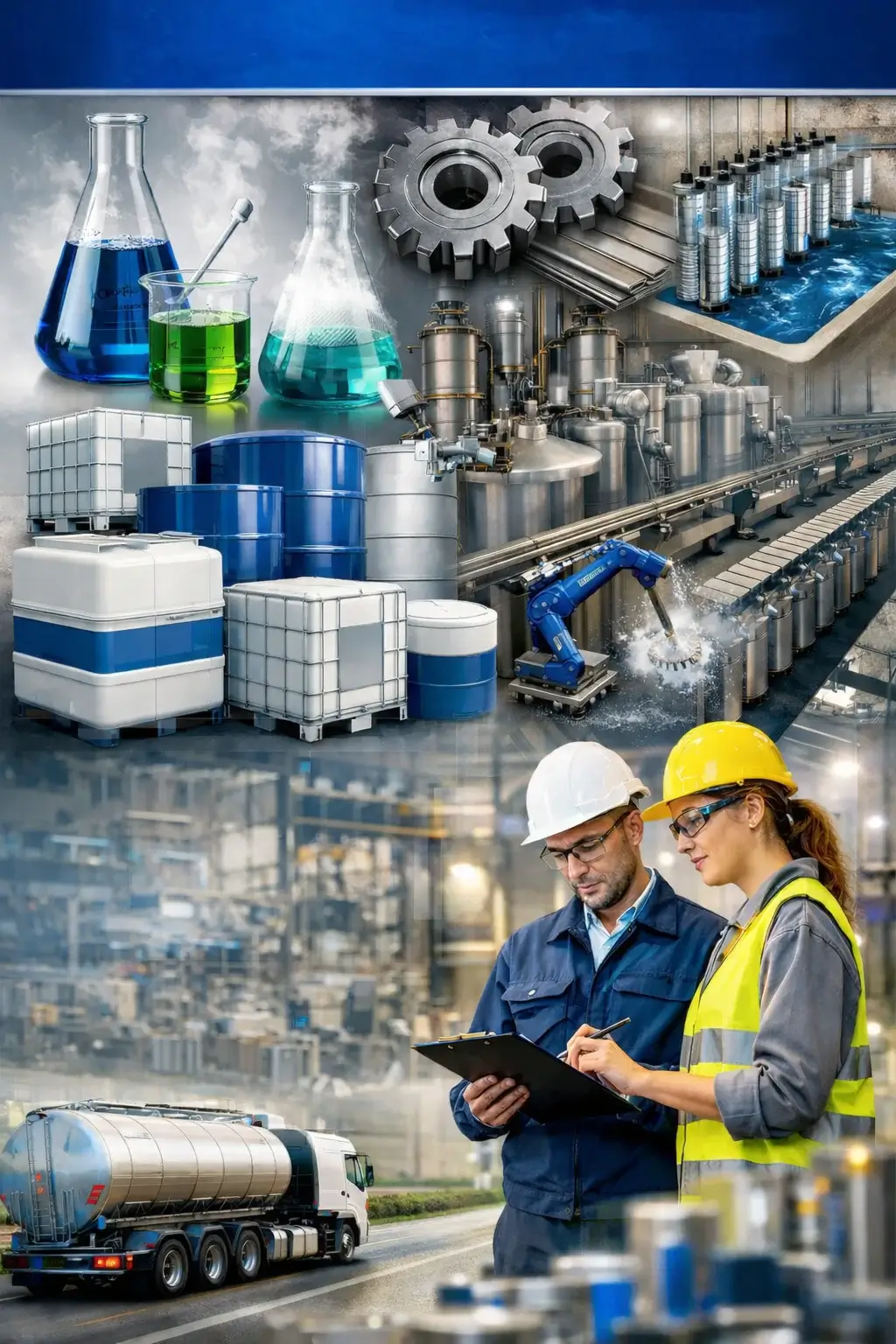 Mineração, papel e celulose e base industrial com operação pesada e suporte químico